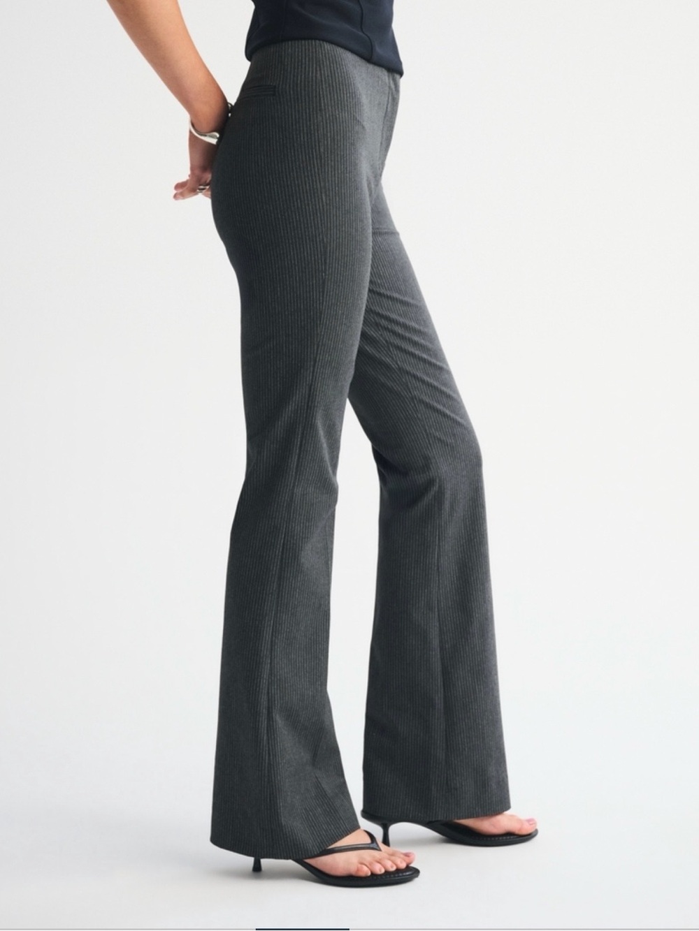 Abercrombie & Fitch Forme Bootcut in Dark Gray Pinstripe - Picture 2 of 5